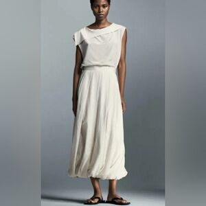 Zara Bubble Hem Midi Skirt NWT